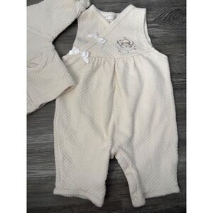 Bright Future Heirlooms Baby Angel Quilted Romper & Jacket Set Cream 3M
